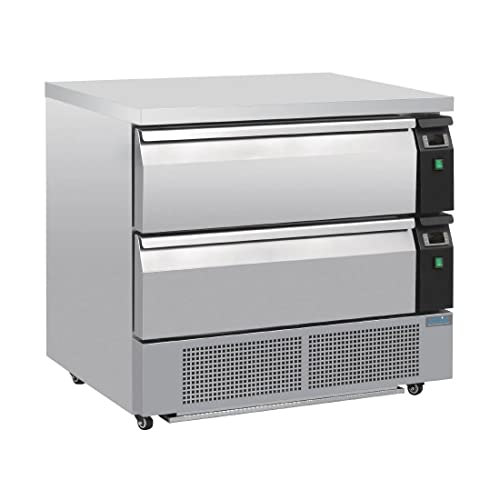 Polar U-Series Double Drawer Dual Temperature Counter Fridge Freezer 4xGN - Automatic Defrost, Fan Assisted, Digital Controls DA996