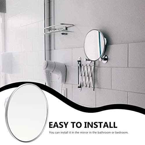 Lurrose 20X Espelho de Aumento Espelho de Maquiagem Com Ventosas Redondo Material Espelho para Banhe