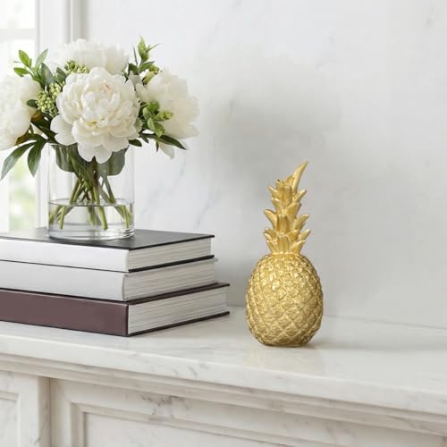 Estatua decorativa piña dorada de resina 15 cm miniatura 2