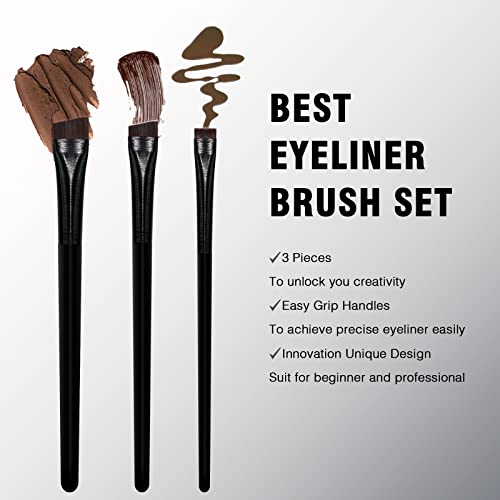 Eyeliner Brush Brow Tint Brushes Eyebrow Brushes Set Fine Angled Point Banidy Angled Slanted Eyebrow Tinting Brushes Ultra Thin Flat Eyeliner Makeup Brush Premium Angled Eyebrow Brush Precision Gel Professional Eye Brow Brush Soft Synthetic Hairs For Beauty Cosmetic Tool 3-Pack #TOP5