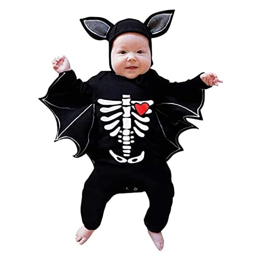 TMOYJPX Halloween Disfraz Bebe 3-24 meses Otoño Murciélago Mameluco - Peleles + Sombrero, Disfraces Mono Ropa Recién Nacido Niño Niña Invierno Fotos (C#Esqueleto, 3-6 meses)