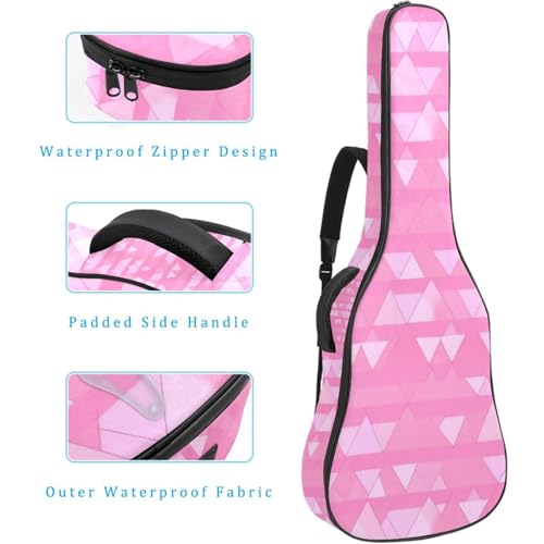 Housse guitare acoustique 101,6 cm imperméable à motif triangle rose