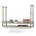OLDRAINBOW Hanging Wine Glass Rack Ceiling for Bar Restaurants,47.2in Adjustable Metal Wine Glass Holder,Industrial Iron Wine Shelf Wall Mounted(Gold)