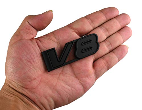 Image of CDD 2pcs V8 Emblems 3D Sticker Nameplate Badge Decal Replacement for 17-21 Truck Canyon Colorado (Matte Black)