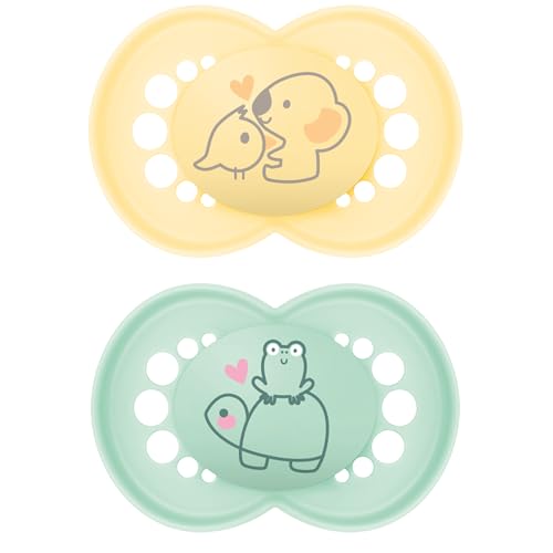 Image of MAM Original Matte Baby Pacifier, Nipple Shape Helps Promote Healthy Oral Development, Sterilizer Case, 2 Pack, 16+ Months, Unisex,2 Count (Pack of 1)