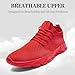 ZASJDG Women's Sport Running Shoes Non Slip Breathable Sneakers Mesh Fashion Tennis Soft Sole Shoes for Workout Trail Runners and Everyday Use Red Size 9