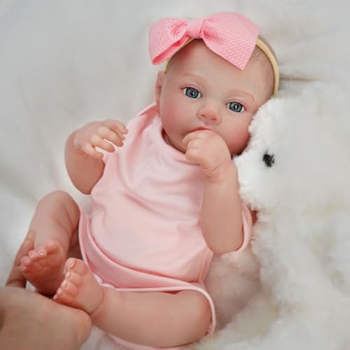 Brastoy Bebê Reborn Boneca Pintado Silicone Realista Menina Rosa Original (48cm Rosa Boneca Pintada)