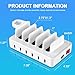 CREATIVE DESIGN Charging Station for Multiple Devices, 50W 6 Ports Charging Dock with 6 Cables Compatible with Cellphone,Tablet, Kindle, Apple Watch and Other Electronic