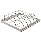 Parrilla ligera de acero inoxidable para asar filetes, costillas de cordero y costillas de res, con distribución uniforme del calor para barbacoas al aire libre