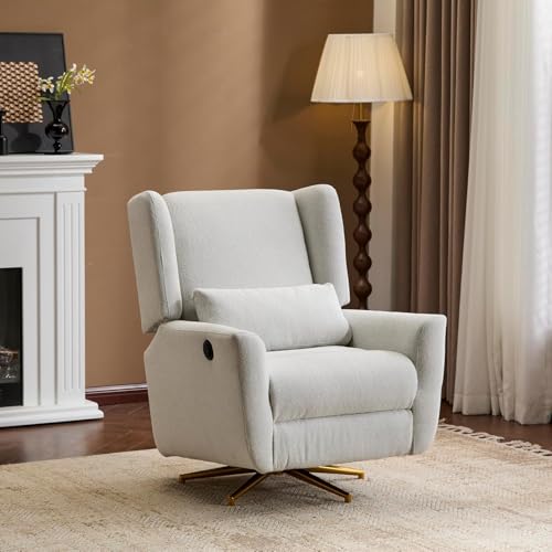 Sillón tapizado giratorio gris claro miniatura 1
