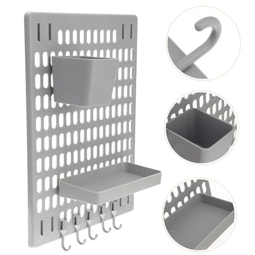 Organizador de tablero perforado de PS: estante rectangular multiusos para pared 8