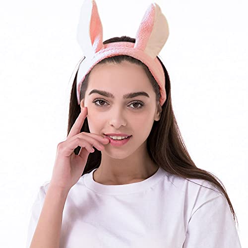 Jonky Spa Wash Headband Cute Bunny Headbands Wide Makeup Hair Band Shower Bath Rabbit Hairband Terry Cloth Headband Elastic Hair Wrap Adjustable Non Slip Hair Accessories For Women And Girls(Pack Of 3) #TOP4