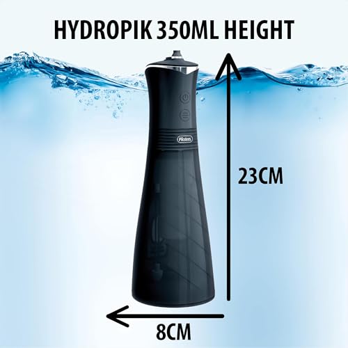 Piksters HydroPik Water Flosser 350ml– Portable Cordless Oral Irrigator with USB-C Charging, 3 Pressure Modes & 4 Tips, Compact & Lightweight for On-The-Go Dental Care (Black - 350ml) by Piksters - Image 7