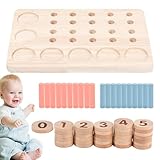 Holzspielzeug zum Zählen | Interaktive Lernspiele aus Holz - Mathematische Lehrmaterialien für Kindergarten - Für Kinder Kindergarten Haus Spielzimmer Spielzimmer Zentrum Aktivitäten Vorschule Viagg