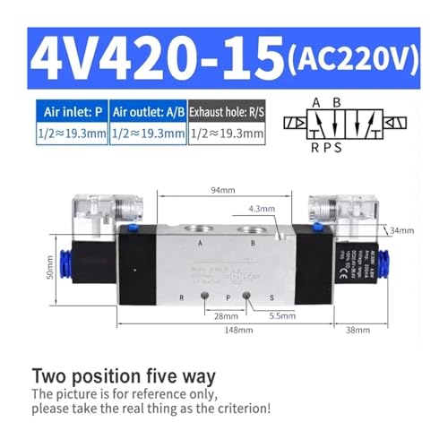 Distributeur pneumatique 4V120-06 DC24V à commutation rapide - 3