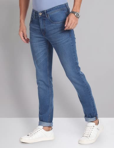 Image of Arvind Skinny Fit Stone Wash Jeans