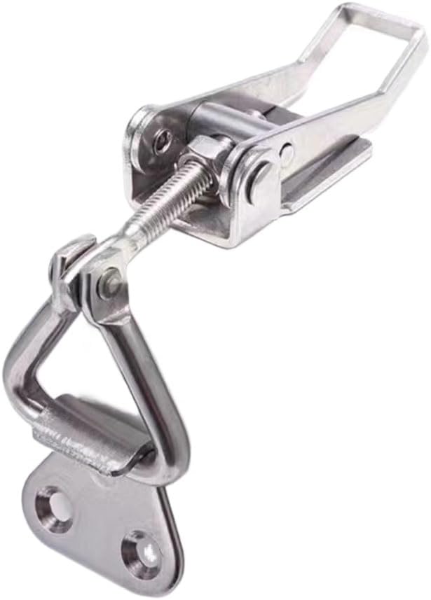 Spring Toggle Latch Hasp,Catch Clamp Clip,2 Pcs Stainless Steel Hinge Clip Heavy Duty Toggle Clamp Latch Hasp Toggle Clamp Latch Replacement Pull Latch Clamp for Door Pull Latch (Color : A (C