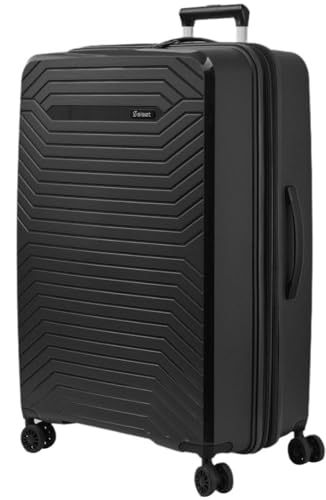 SISET Air Nova - Maleta de Viaje Grande Expandible (76x52x30/33cm), Fabricada en Polipropileno, 4 Ruedas Dobles Silenciosas y Cerradura Combinación TSA. (Grande XL), (115L), (4.5kg), (Negra).