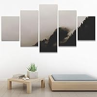 SIGNWIN 5 Panel Canvas Wall Art Foggy Scenery for Home Decorations Ready to Hang - 60