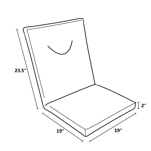 Fbts Prime Outdoor Waterproof Decorative High Back Chair Cushions For Patio Furniture, 42.5X19 Inch Fade Resistant Patio Garden Seat Pads With Ties For Couch Bed Sofa, Striped Black #TOP2