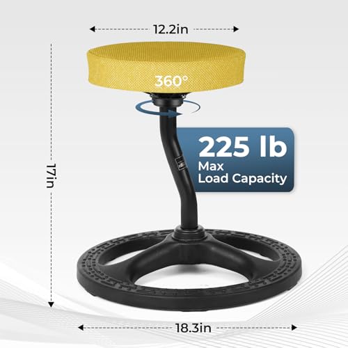 Image of ADHD Chair for Kids, Yoga Chairs for Adults, Wobble Stool Active Flexible Seating Desk Chair with Non-Slip Base and Washable Seat Cover for Stability, Balance, Yoga, Office, School, Classroom