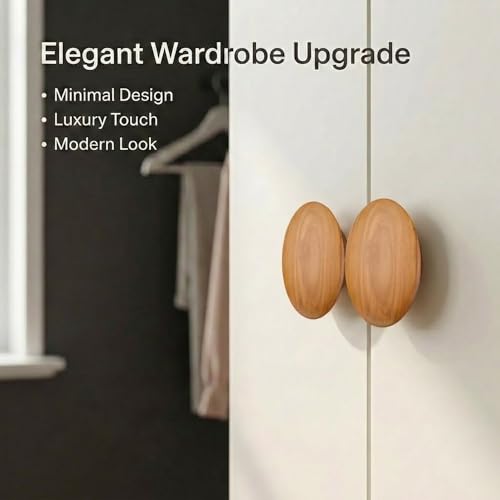 Image of Teak Wood Handle for Main Door /Door Handle for Home & Office /Pull & Push Handle for Main Door /Modern Designer Handle - Pack of 1 (Full, 4 Inch)- Model 5034-| 3 Years Warranty |