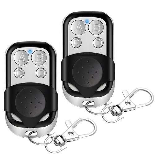 2Pcs Mando Garaje Universal 433.92Mhz Mando a Distancia Código Fijo Duplicador Control Remoto Inalámbrico con 4 Botones Automático Garage Gate para Corredera Enrollables Puertas Garaje Telescópicas