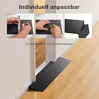 Wiltec Türschwellenrampe 900x200x30 mm für Rollstuhl & Rollator, schwarz, Rollstuhlrampe aus Vollgummi, rutschfeste Oberfläche, Bordsteinrampe kürzbar – Ansicht 6