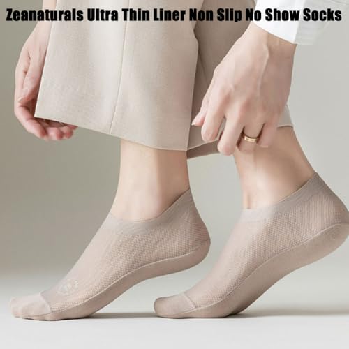 Zeanaturals Ultra Thin Liner Non Slip No Show Socks, Soft Breathable Invisible Low Cut Ice Silk Sock Women Men3