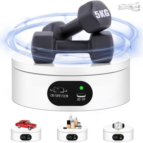 Reviews de Plataformas y soportes - solo los mejores. 43 Base Giratoria para Fotografia, Soporte Giratorio Motorizado, Base Giratoria de 360 Grados, Soporte de Exposición Giratorio, Plataformas Giratorias Motorizadas, Plataforma...