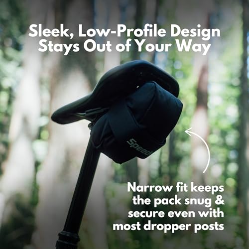 Image of SpeedSleev Ranger 2.0 - Pro-Level Bike Saddle Bag for MTB & Gravel Riders - Ballistic Nylon Construction - Ultra-Stable Storage - Waterproof Under Seat Pack - Large - Black