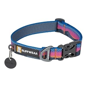 Ruffwear, Crag Dog Collar, Reflective and Comfortable Collar for Everyday Use, Alpine Dusk, 14″-20″