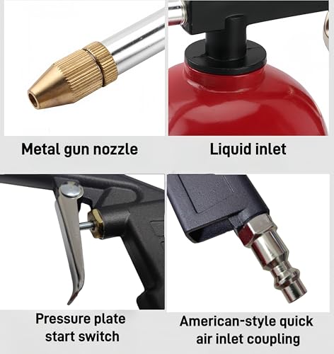 Image of LINFEI Pneumatic Engine Cleaning Gun with Water Tank,2P,Pressure Water Gun | High-pressure Air Sprayer, Dust-blowing Gun, and Oil-removing Jet tool
