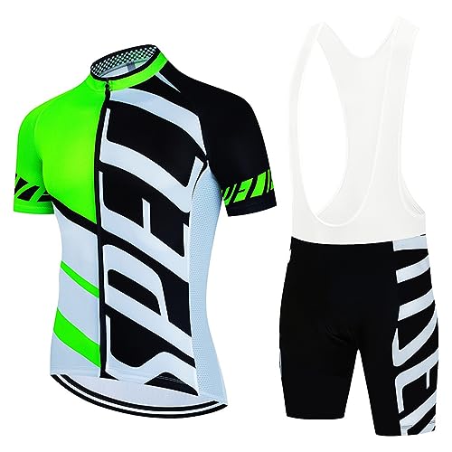 PRIOKNIKO Gepolstert Mtb Hose Fahrradtrikot-Set Für Herren, Fahrradausrüstung, Mtb, Mountainbike, Trägerhose,Sommer-Radset-11,4Xl