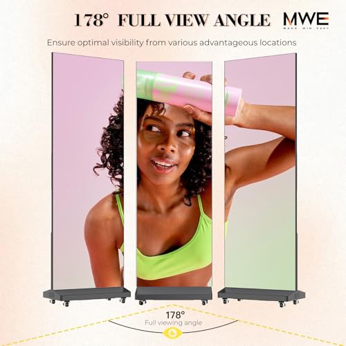 QIXZOCV MWE P1.86 LED Poster Screen with Flight Case, 80" LED Digital Signage Display with Publishing System, Foldable Advertising Display Kiosk Video Wall for Events, WiFi/USB/HDMI (1 Panel) - image 8