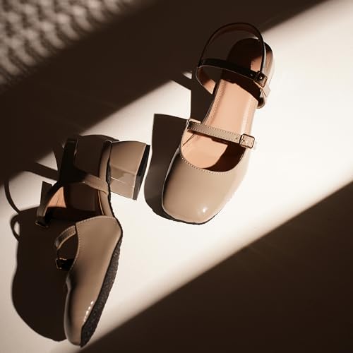 Image of JM LOOKS Women's Mary Jane Pumps, Chunky Low Block Heel, Double Adjustable Ankle Buckle Straps for Women & Girls