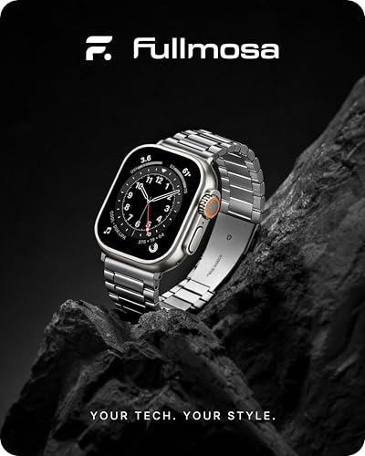 Fullmosa Kompatibel mit Apple Watch Armband Ultra 49mm, Metall Ersatzarmband f&uuml;r iwatch Ultra 3 2 1 49mm, Silber