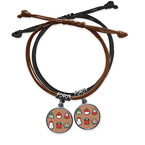 Noël icône bracelet cuir double idée cadeau originale pour les amoureux