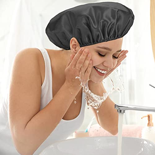 Double Layer Shower Hair Cover for Bathroom Kitchen,Shower Cap, Shower Hat, Waterproof Soft Shower Caps for Women
