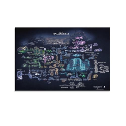 Affiche de cartes de jeu RPG Hollow Knight sur toile, art mural, ferme, galerie, décoration esthétique de la pièce pour la chambre à coucher, la salle de bain, 30 x 45 cm