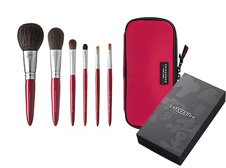 Amazon | 熊野筆 竹宝堂 正規品 レギュラーシリーズ 赤軸6点セット(RR 