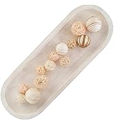 Hanobe Decorative Bowl Large Wooden: 25.5" Long Wood Dough Bowls for Decor Coffee Table Centerpie...