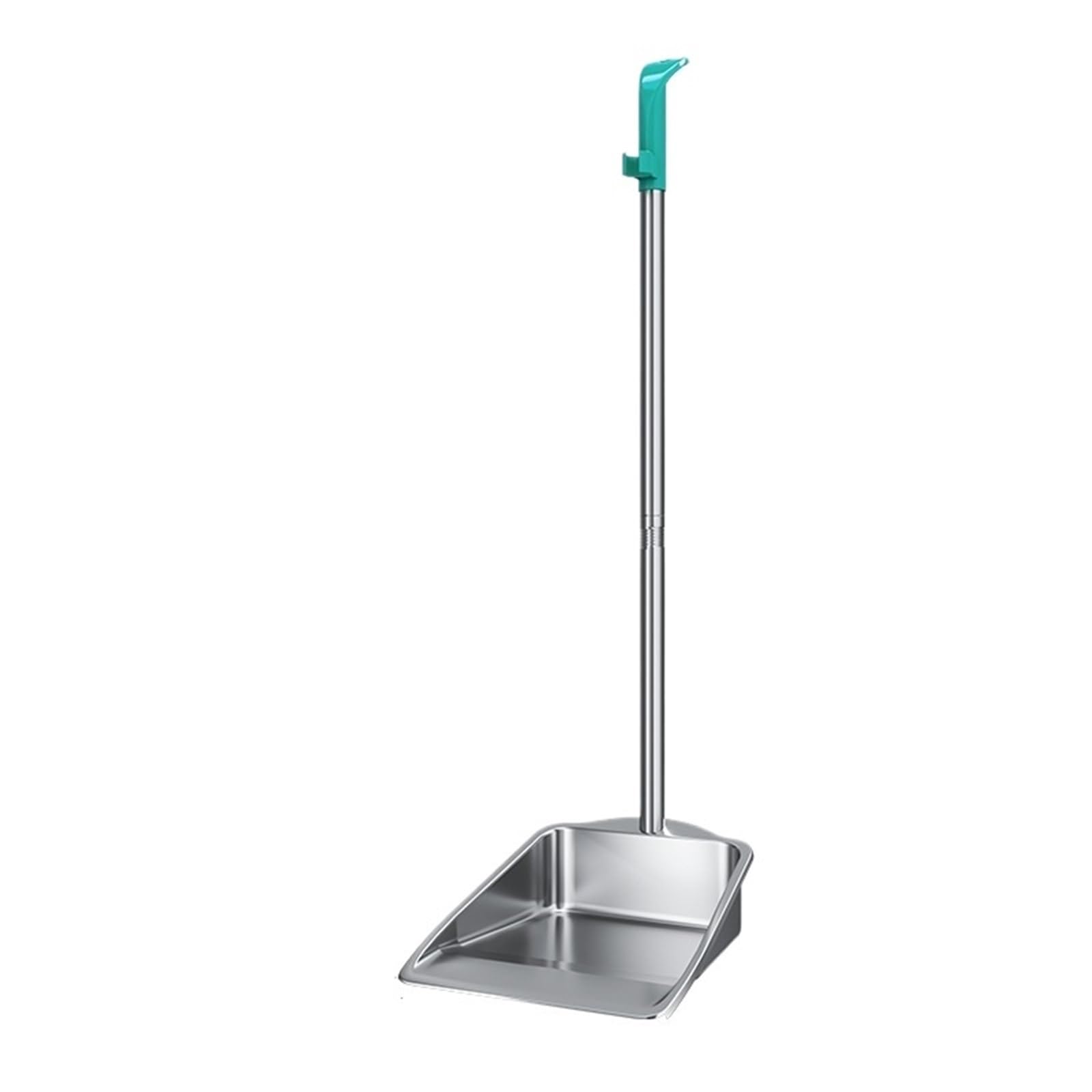 Stainless Steel Broom Set Thickened Single Dustpan Outdoor Indoor Commercial Use Household Cleaning Tool Sweeper Brush(Square dustpan)