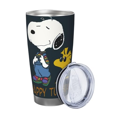 マグカップ スヌーピー (1) コーヒーカップ コンビニカップ 保冷 保温 タンブラー ステンレス製 大容量 真空断熱マグ 蓋付き 持ち運び 直接ドリップ 車用 600ml Straw Three-piece Set
