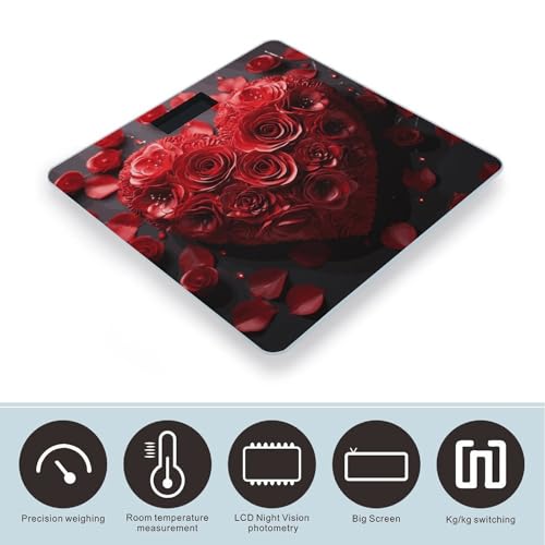 Báscula Digital para Cuerpo Red Rose Love Heart 400 lb miniatura 3