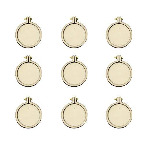 FSSTUD 20 aros redondos de madera para bordar de punto de cruz, para manualidades, colgantes y manualidades