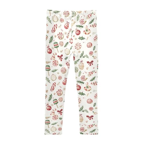 ZZKKO Girls Leggings Christmas Candy Toddler Girls Clothes Leggings for Girls Toddler Girls Leggings 3-4T2