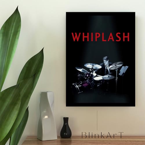 Image of BLINKART Whiplash (2014) Movie Poster Frame 8x12 Inch | Premium 300 GSM Paper Wall Print | Vintage Film Artwork for Home, Bedroom, Living Room, Office | Framed Photo Decor