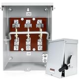 100-Amp, 3 Pole 120V/240V General Safety Switch, Non-Fused AC Disconnect Switch Box, Outdoor&Indoor, NEMA-3R Enclosure, Anti Corrosion and Rust Prevention with Ground Kit (100A)