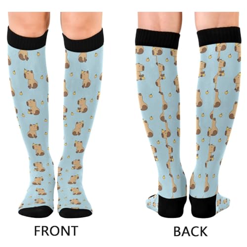 Wusikd Funny Capybaras Compression Socks for Women and Men Circulation Long Socks for Athletic Running 12